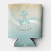 Beach House Nautical Anchor and Rope Aqua ID623 Blikjeskoeler (Voorkant)