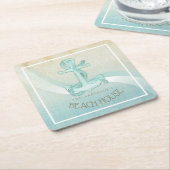 Beach House Nautical Anchor and Rope Aqua ID623 Kartonnen Onderzetters (Schuin)