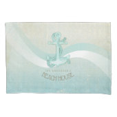 Beach House Nautical Anchor and Rope Aqua ID623 Kussensloop (Voorkant)
