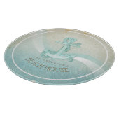 Beach House Nautical Anchor and Rope Aqua ID623 Snijplank (Hoek)