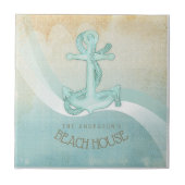 Beach House Nautical Anchor and Rope Aqua ID623 Tegeltje (Voorkant)