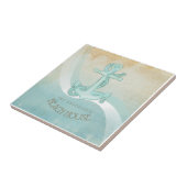 Beach House Nautical Anchor and Rope Aqua ID623 Tegeltje (Zijkant)