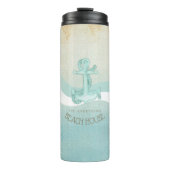 Beach House Nautical Anchor and Rope Aqua ID623 Thermosbeker (Voorkant)