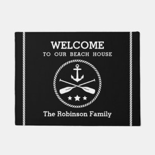 Beach House Nautical Anchor Oars Stars Rope Deurmat