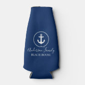 Beach House Nautical Anchor Rope Star Blue Flesjeskoeler (Voorkant)