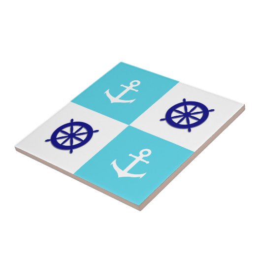 Beach House Nautical Anchor Tile Tegeltje (Zijkant)