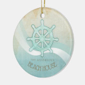 Beach House Nautical Boat Helm Aqua Blue ID623 Keramisch Ornament (Links)