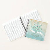 Beach House Nautical Boat Helm Aqua Blue ID623 Notitieboek (Binnen)