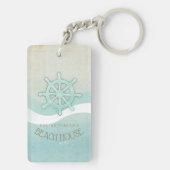 Beach House Nautical Boat Helm Aqua Blue ID623 Sleutelhanger (achterkant)