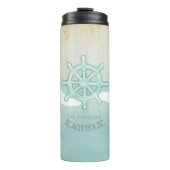 Beach House Nautical Boat Helm Aqua Blue ID623 Thermosbeker (Voorkant)