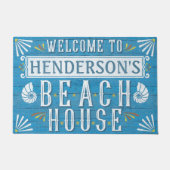 Beach House Nautical Coastal Shells Aangepaste naa Deurmat (Voorkant)