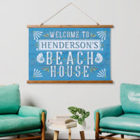 Beach House Nautical Coastal Shells Aangepaste naa