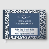 Beach House Nautical Coral Vakantiehuis Zilver Gastenboek (Voorkant)