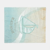 Beach House Nautical Sailboat Aqua Blue ID623 Fleece Deken (Voorkant (Horizontaal))