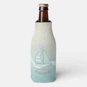 Beach House Nautical Sailboat Aqua Blue ID623 Flesjeskoeler