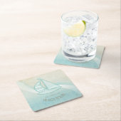 Beach House Nautical Sailboat Aqua Blue ID623 Kartonnen Onderzetters (Insitu)