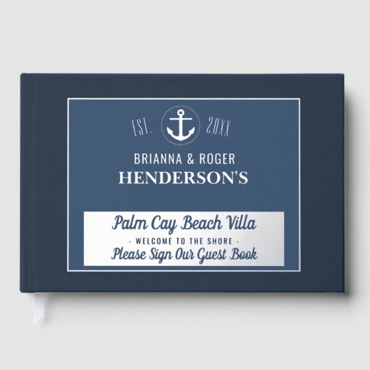 Beach House Nautical Shells Vakantiehuis Zilver Gastenboek (Voorkant)