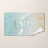 Beach House Nautical Starfish Aqua Blue ID623 Bad Handdoek (Handdoek)