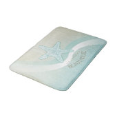 Beach House Nautical Starfish Aqua Blue ID623 Badmat (Gekanteld)