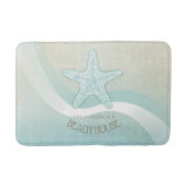 Beach House Nautical Starfish Aqua Blue ID623 Badmat (Voorkant)