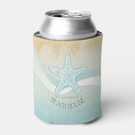 Beach House Nautical Starfish Aqua Blue ID623 Blikjeskoeler