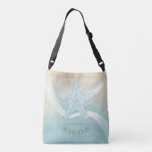 Beach House Nautical Starfish Aqua Blue ID623 Crossbody Tas (Achterkant)
