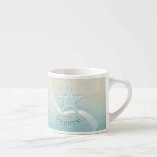 Beach House Nautical Starfish Aqua Blue ID623 Espresso Kop (Rechts)