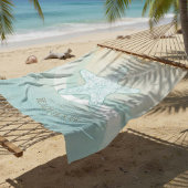 Beach House Nautical Starfish Aqua Blue ID623 Fleece Deken