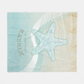 Beach House Nautical Starfish Aqua Blue ID623 Fleece Deken (Voorkant (Horizontaal))