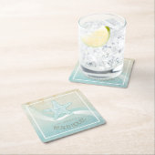 Beach House Nautical Starfish Aqua Blue ID623 Kartonnen Onderzetters (Insitu)