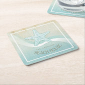 Beach House Nautical Starfish Aqua Blue ID623 Kartonnen Onderzetters (Schuin)