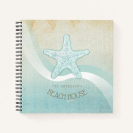 Beach House Nautical Starfish Aqua Blue ID623 Notitieboek