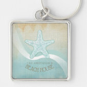 Beach House Nautical Starfish Aqua Blue ID623 Sleutelhanger (Voorkant)