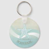 Beach House Nautical Starfish Aqua Blue ID623 Sleutelhanger (Voorkant)