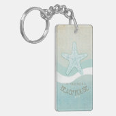 Beach House Nautical Starfish Aqua Blue ID623 Sleutelhanger (Voorkant Links)