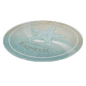 Beach House Nautical Starfish Aqua Blue ID623 Snijplank (Hoek)
