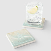 Beach House Nautical Starfish Aqua Blue ID623 Stenen Onderzetter (Zijkant)