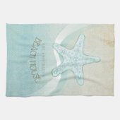 Beach House Nautical Starfish Aqua Blue ID623 Theedoek (Horizontaal)