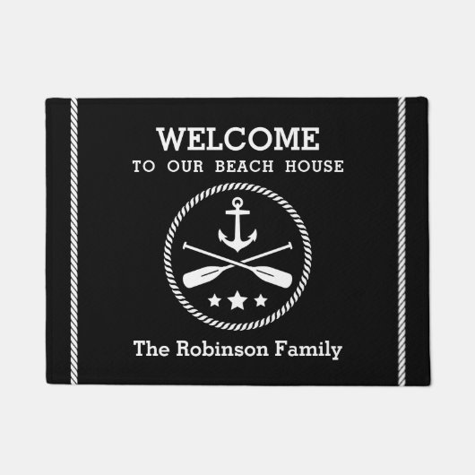 Beach House nautische anker riemen sterren touw Deurmat (Voorkant)