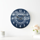 Beach House Navy Blue Fish Ocean Large Clock Grote Klok (Huis)