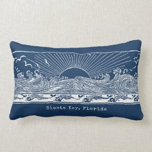 Beach House Navy Blue White Coastal Kussen