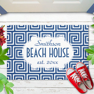 Beach House Navy Key Deco Nautical Personalized Deurmat