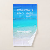 Beach House Ocean Zee Blue Family Bad Handdoek (Handdoek)