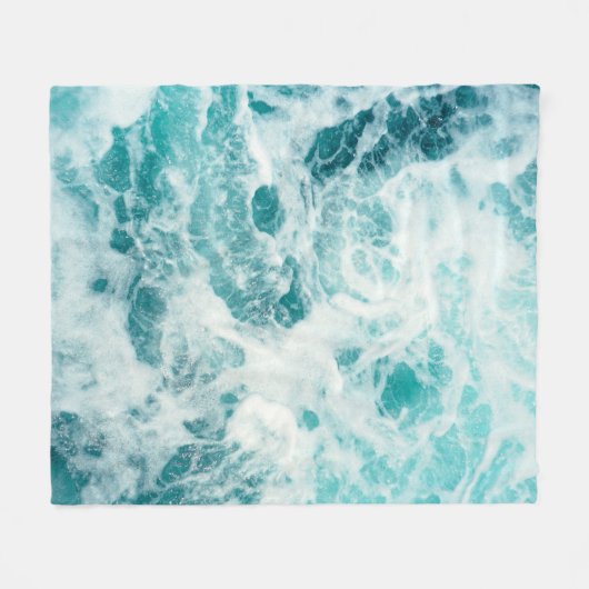 Beach House Ocean Zee Waves Fleece Deken (Voorkant (Horizontaal))