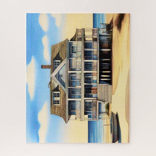 Beach House op het zand Legpuzzel (Verticaal)
