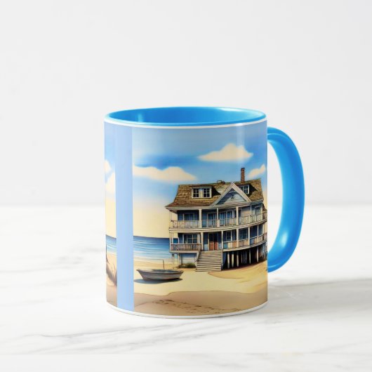 Beach House op het zand Mok (Voorkant rechts)