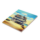 Beach House op het zand Tegeltje (Zijkant)