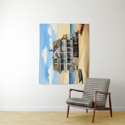 Beach House op het zand Wandkleed (In situ)