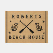 Beach House Paddles Anchors Custom Rustige Burlap Deurmat (Voorkant)