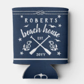 Beach House Paddles Ankers Custom Navy Striped Blikjeskoeler (Achterkant)